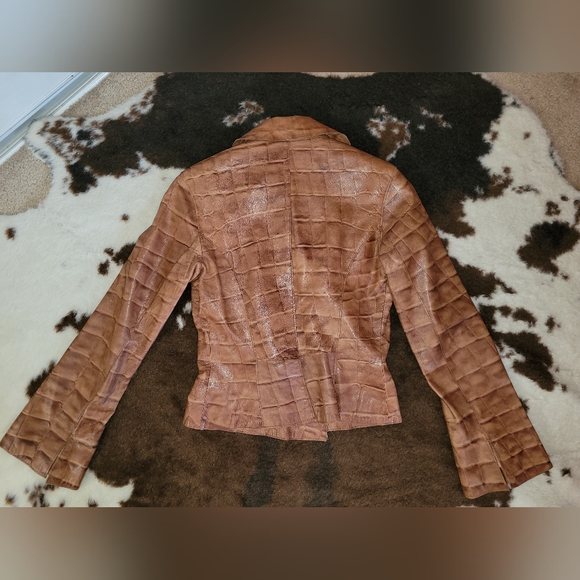 Danier Leather Jacket- Crocodile Skin Print - Picture 2 of 11